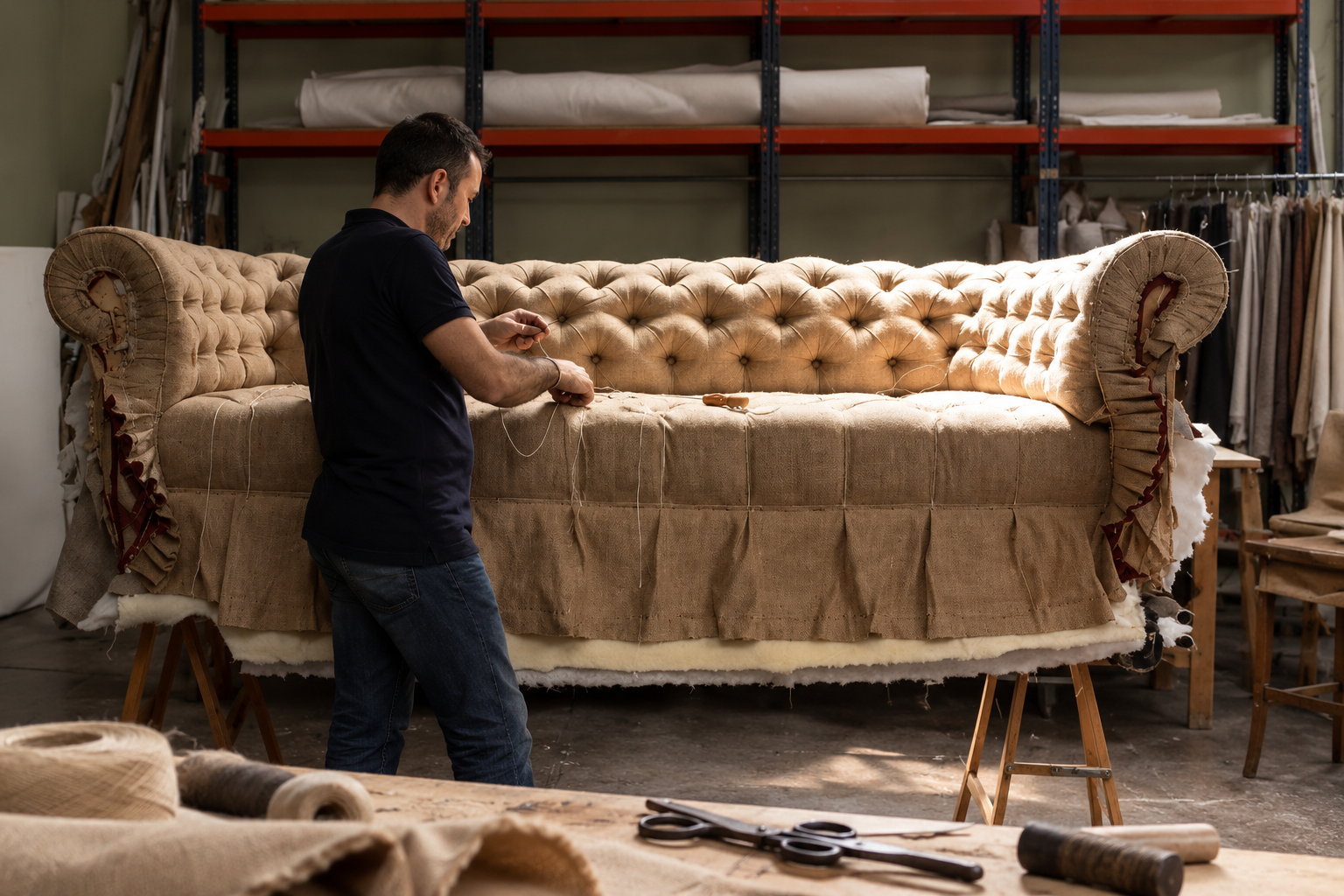 Trabajo artesanal en el taller